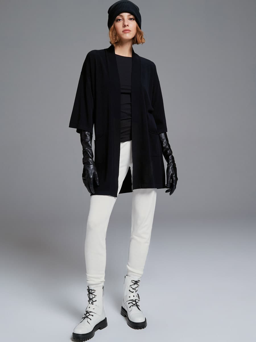 Cozy Loungewear Mjuk Cardigan — Black